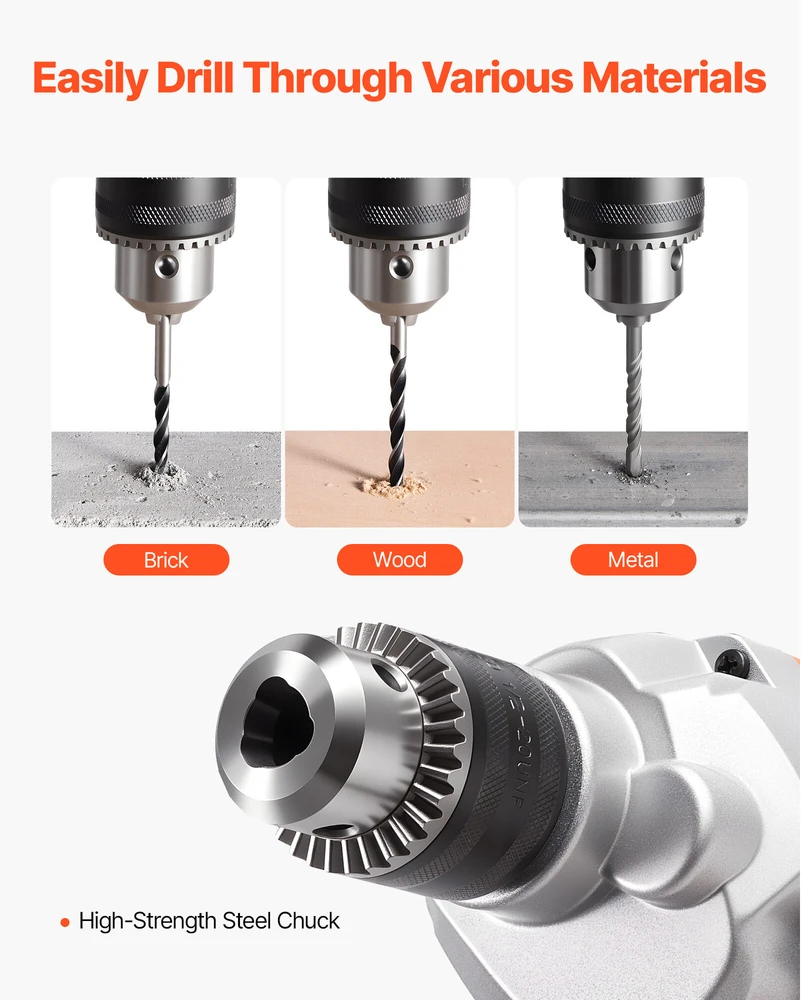 VEVOR Elektrinis maišytuvas 15.89 mm, 1200 W, 0-750 rpm