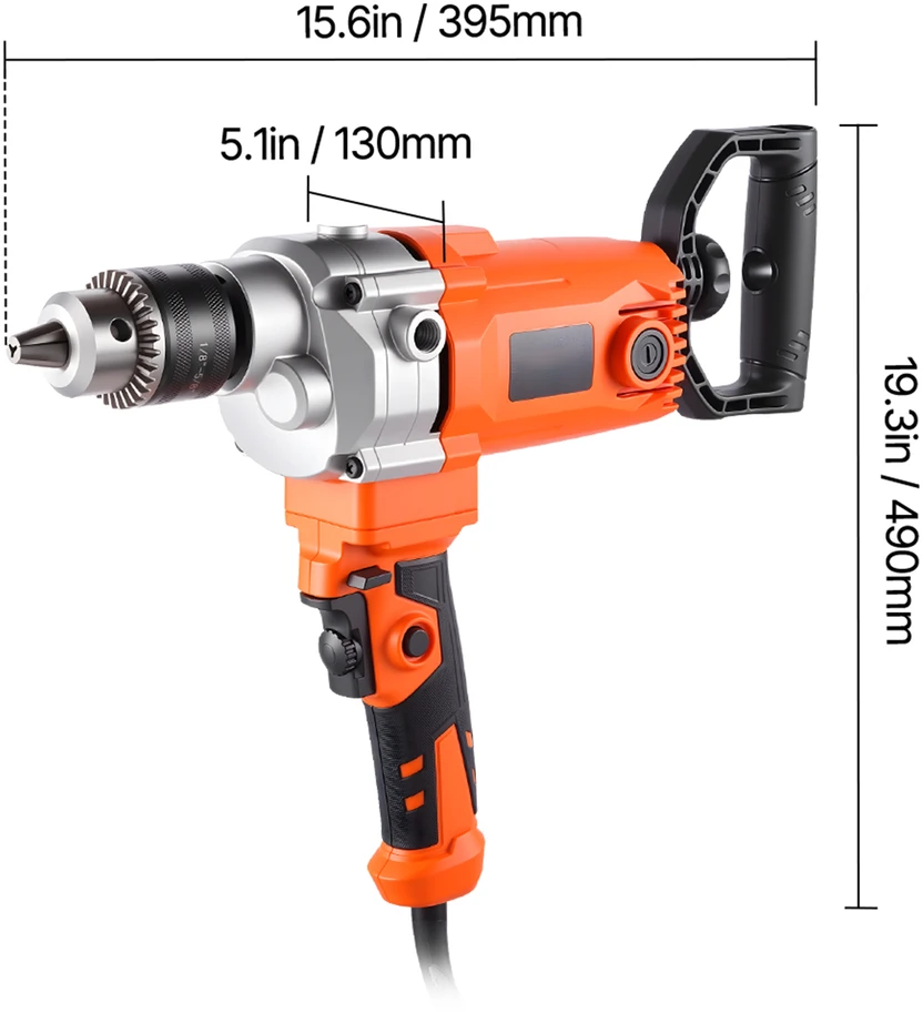 VEVOR Elektrinis maišytuvas 15.89 mm, 1200 W, 0-750 rpm