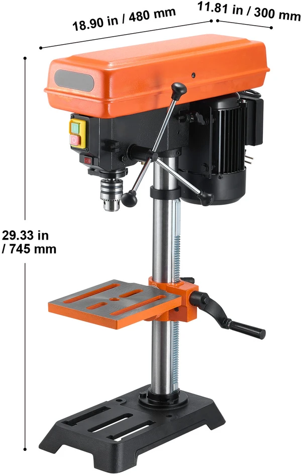 VEVOR 254 mm stalinis gręžimo presas su 550W varikliu