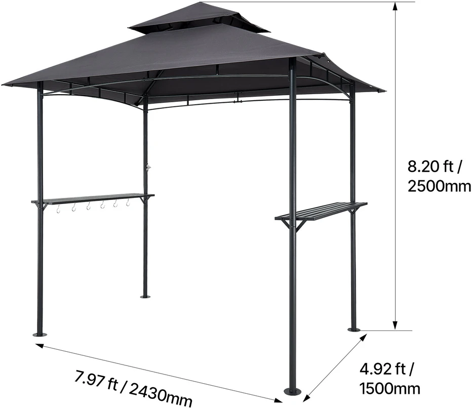 VEVOR Lauko kepsninės pavėsinė 2,43 x 1,5 m