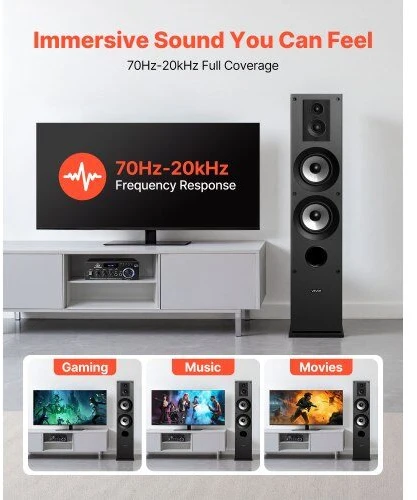 Namų kino sistema VEVOR grindinės trijų juostų kolonėlės 145 W