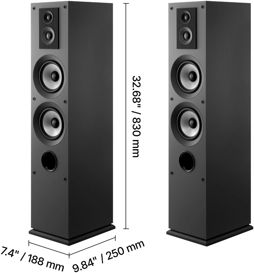 Namų kino sistema VEVOR grindinės trijų juostų kolonėlės 145 W