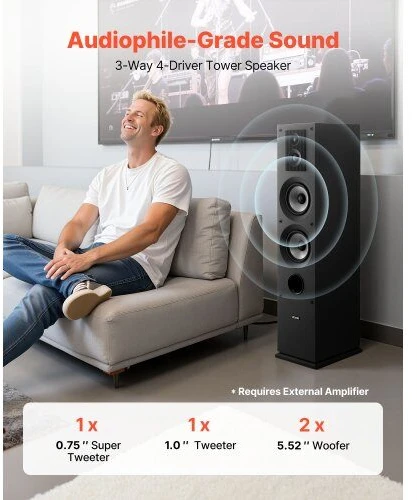 Namų kino sistema VEVOR grindinės trijų juostų kolonėlės 145 W
