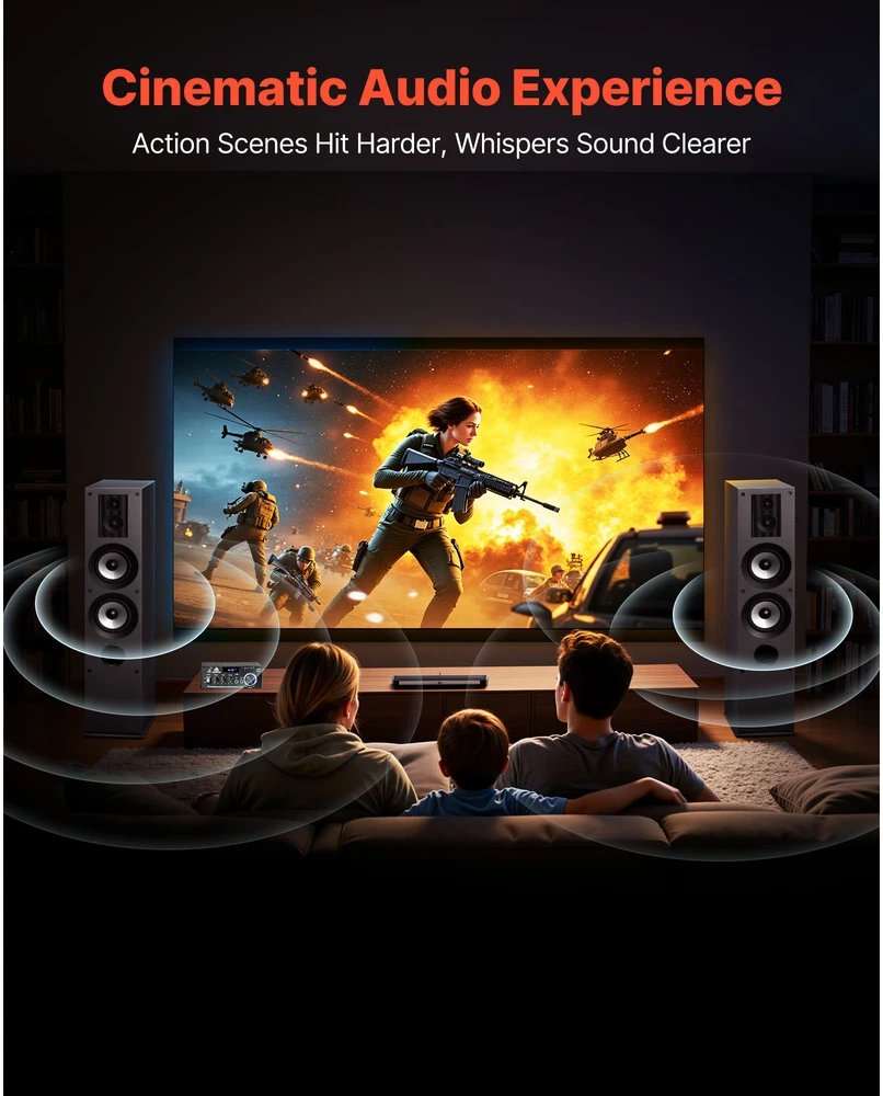 Namų kino sistema VEVOR grindinės trijų juostų kolonėlės 145 W