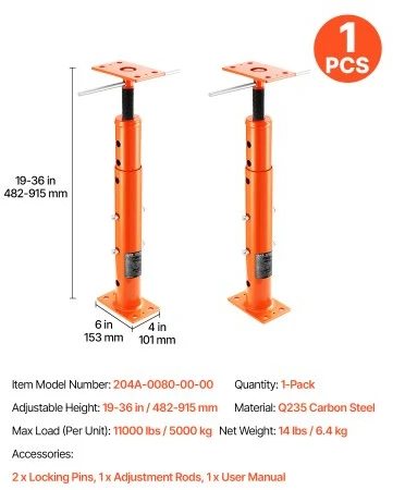 VEVOR Reguliuojamas grindų kėlimo stulpas 48-91 cm