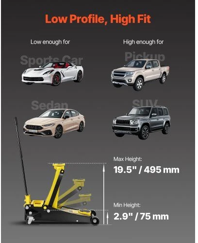 VEVOR Žemas automobilių kėliklis 2,5 tonos