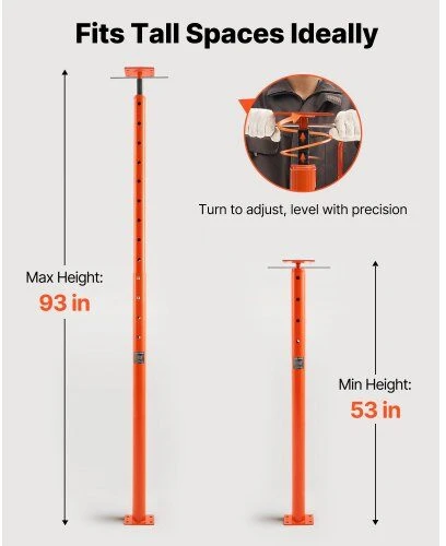 VEVOR Reguliuojamas grindų domkratas 134–236 cm