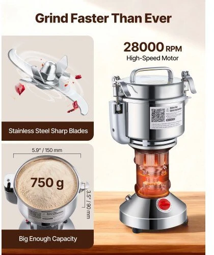 VEVOR 750g komercinis prieskonių malūnėlis