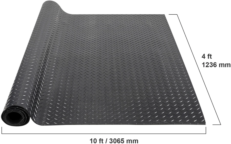VEVOR Diamond tipo guminė grindų danga, 3 mm, juoda
