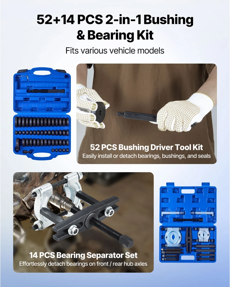 VEVOR Guolių presavimo rinkinys 52+14 dalys