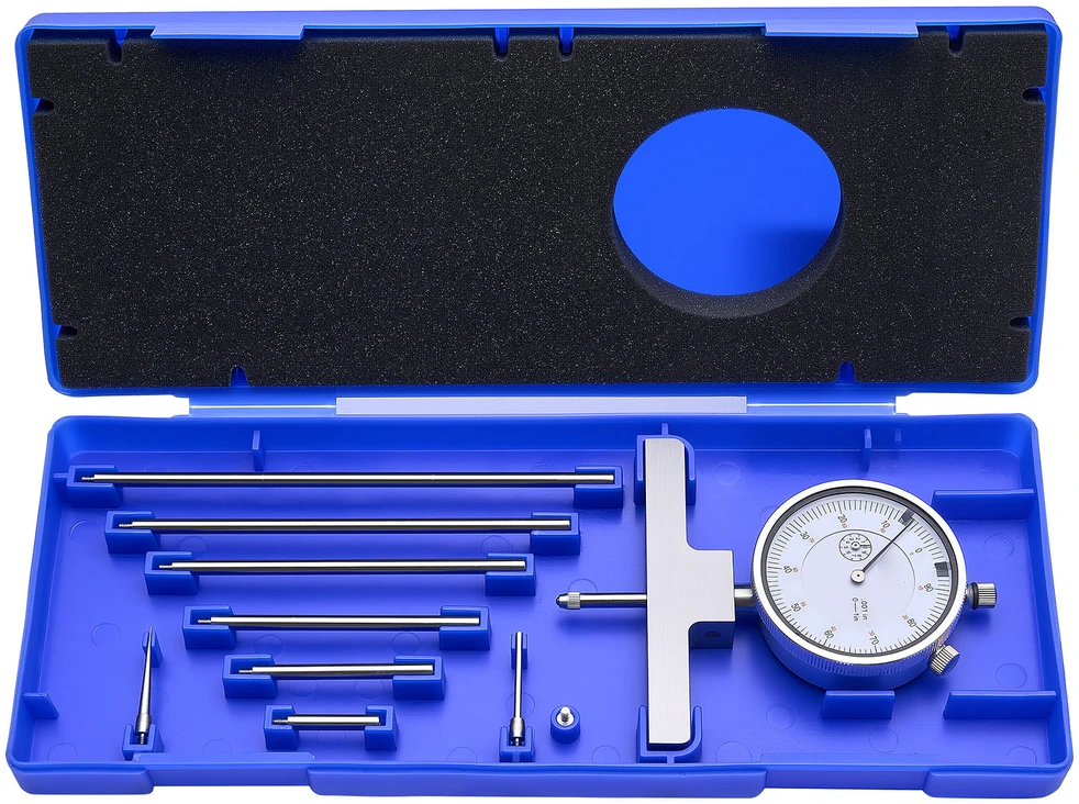 VEVOR Gylio mikrometro matuoklis griovelių, pakopų, skylių gyliui matuoti, tikslus mechaninis įrankis su 0-558.8 mm diapazonu, lengvai skaitoma skalė, gylio matavimo rinkinys, matavimo prietaisas