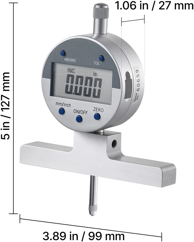 VEVOR Skaitmeninis gylmačio mikrometras 0-558.8 mm