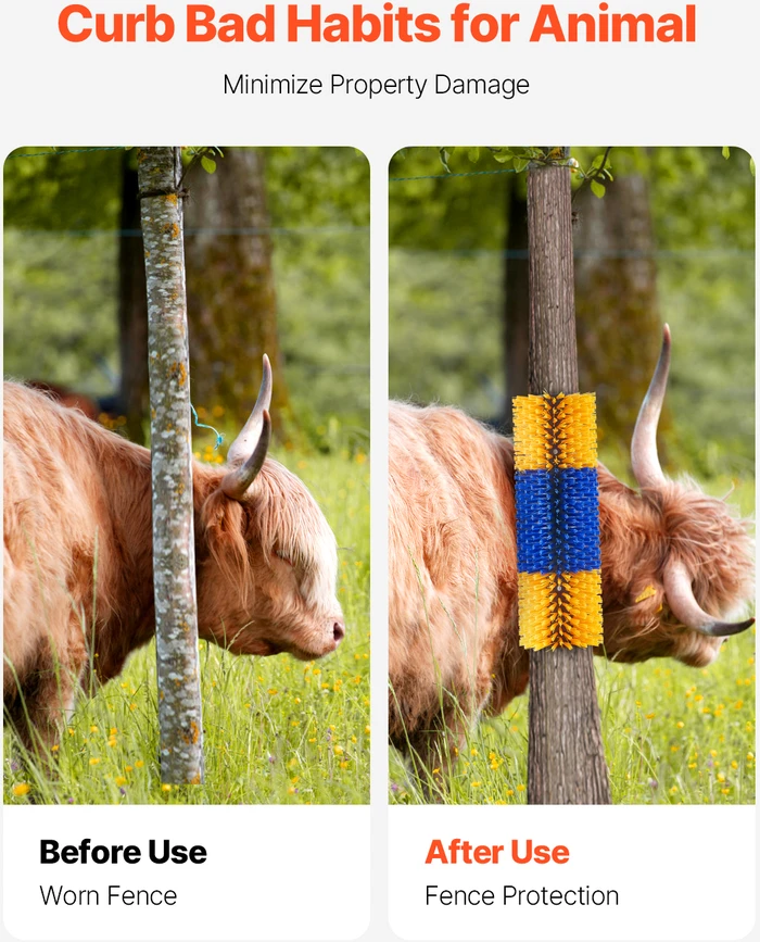 VEVOR Gyvūnų draskymo šepetys arkliams, 6 vnt., 51 cm