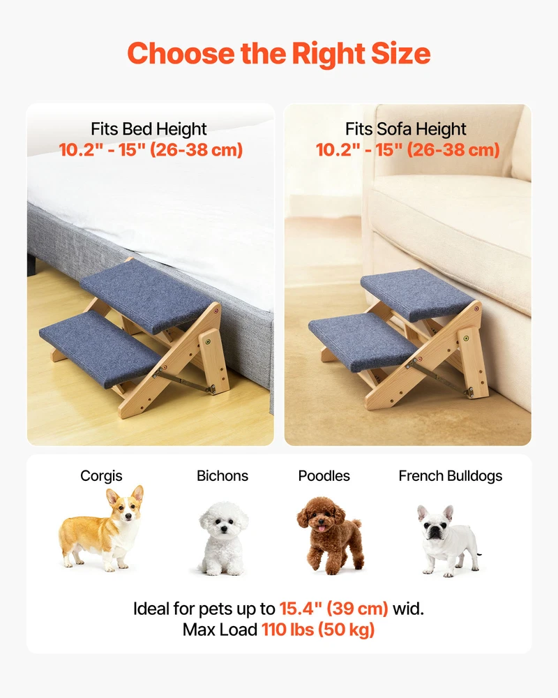 Mediniai laipteliai augintiniams VEVOR ZD-25DOG04, 50 kg apkrova