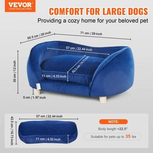 VEVOR Tamsiai mėlyna augintinio sofa, 37 kg svoris