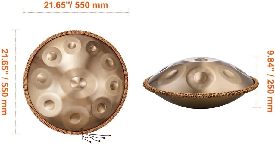 VEVOR 22 colių handpan būgnas su mušikliu