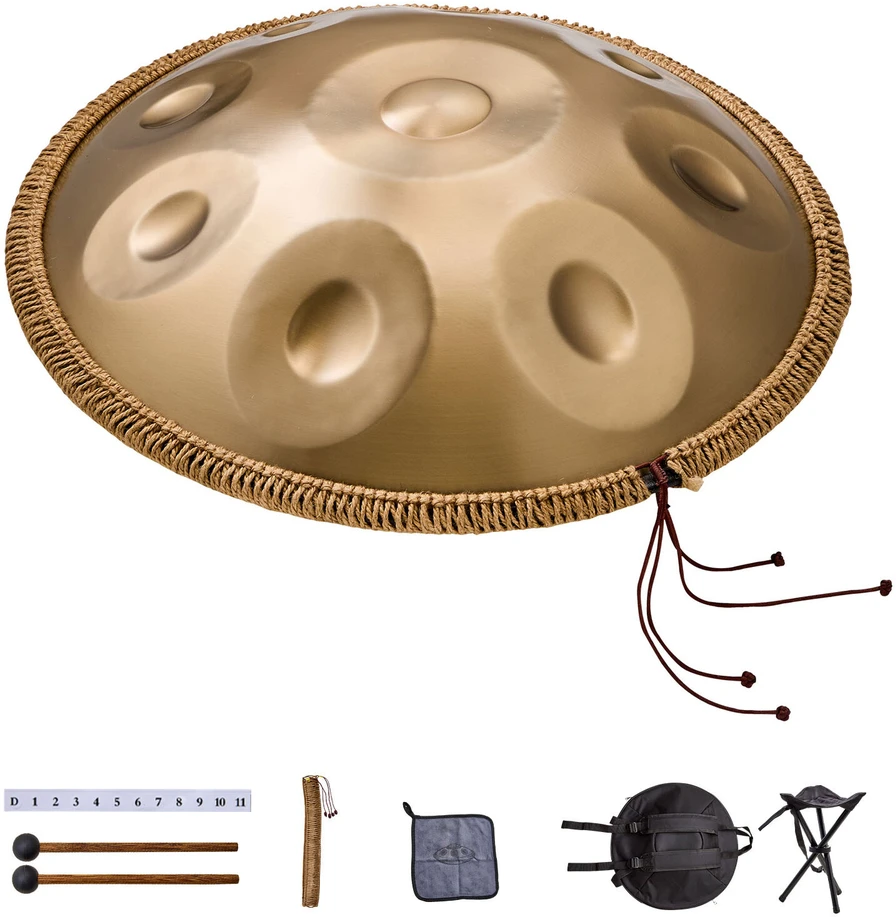 VEVOR Plieno rankų būgnas, 56 cm, 9 natų