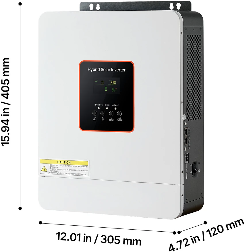 VEVOR 3000W hibridinis saulės inverteris, 24V DC į 230V AC