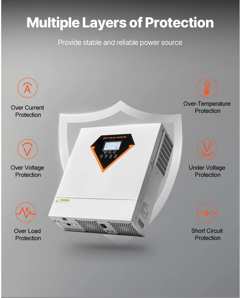 VEVOR Hibridinis saulės inverteris įkroviklis 3500W