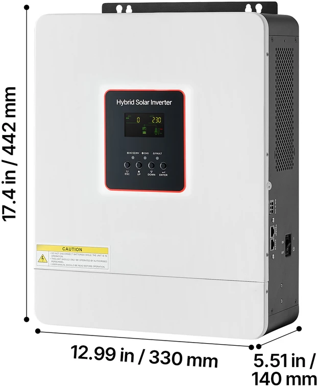 VEVOR Hibridinis saulės inverteris 4000W, 24V į 230V