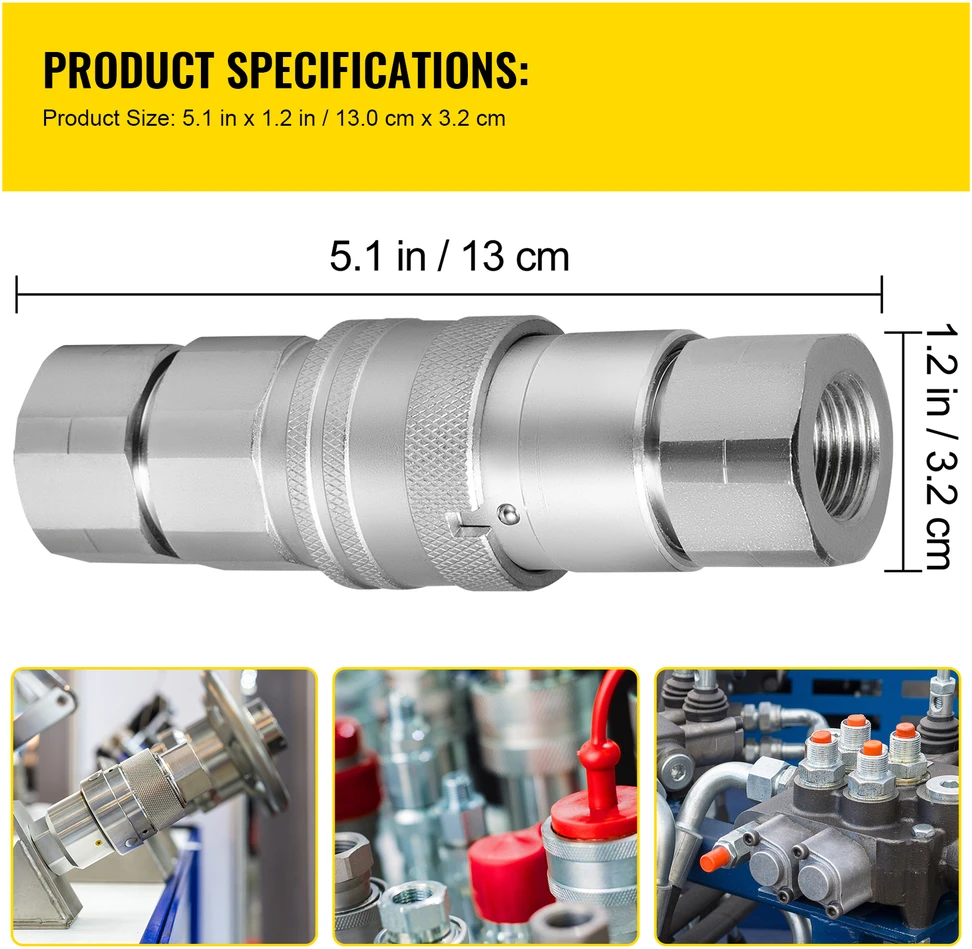 VEVOR Hidraulinis greitas sujungimas su 1/2" NPT sriegine jungtimi