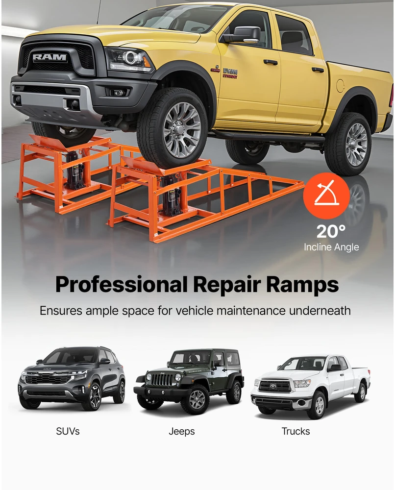 VEVOR Hidrauliniai automobilių keltuvai, 2 vnt, 5T