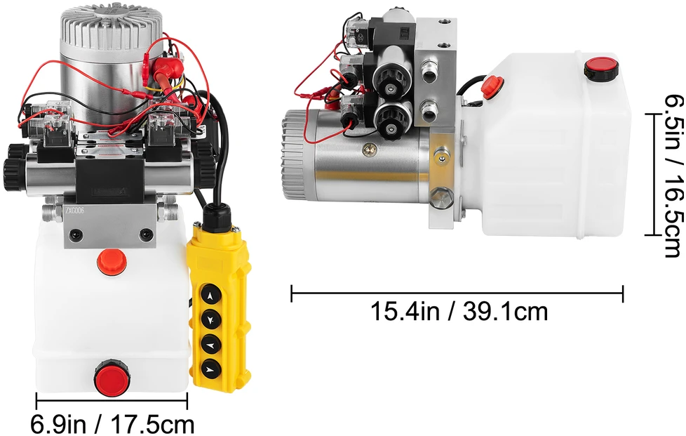 VEVOR 12V 4,5L dviveiksmis hidraulinis agregatas
