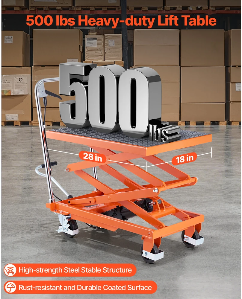 VEVOR 120 cm hidraulinė kėlimo platforma 226 kg