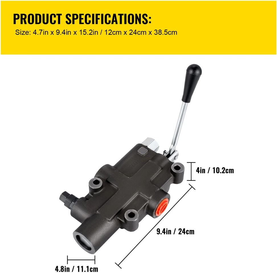 VEVOR Hidraulinis krypties valdymo vožtuvas, 1 sekcijos