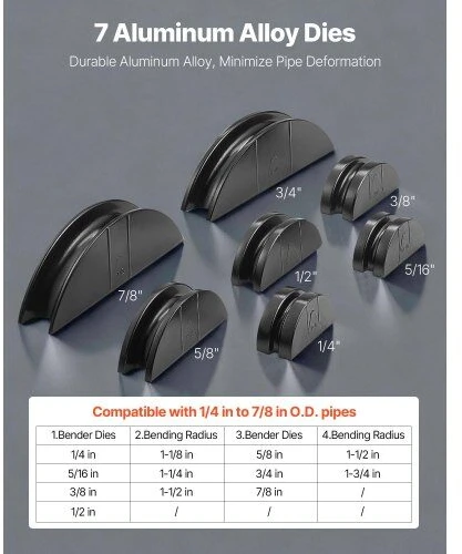 VEVOR Hidraulinis vamzdžių lenkimo komplektas, 6 mm–22 mm