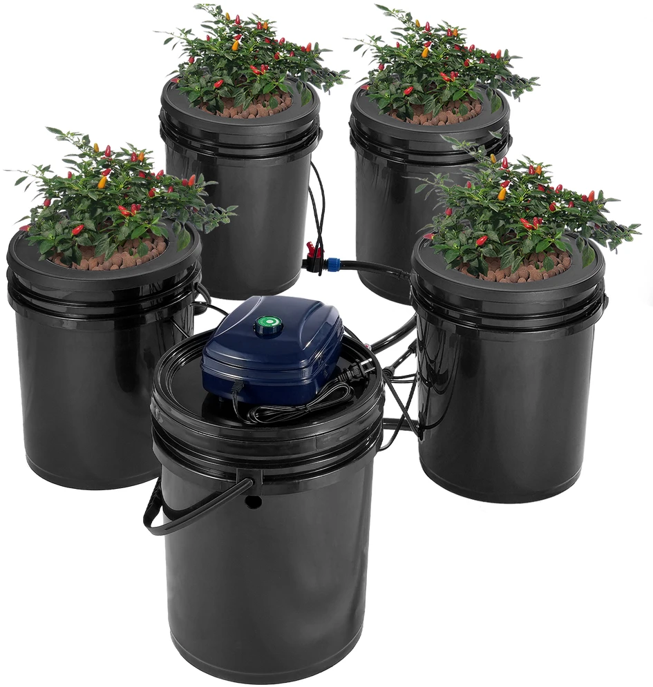 VEVOR Hydroponinis RDWC sistema su 4 kibirais