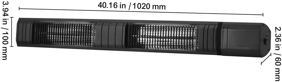 VEVOR Infraraudonųjų spindulių šildytuvas 3000W su nuotolinio valdymo pultu