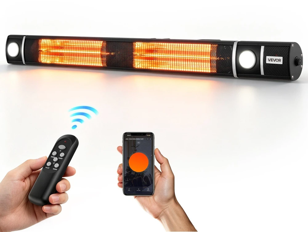 VEVOR Infraraudonųjų spindulių šildytuvas 3000W su WiFi