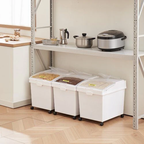 VEVOR Ingredientų dėžės su rateliais, 3 vnt.