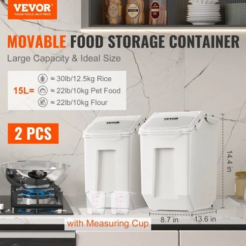VEVOR Laikymo konteineriai su dozatoriais 2 x 15L