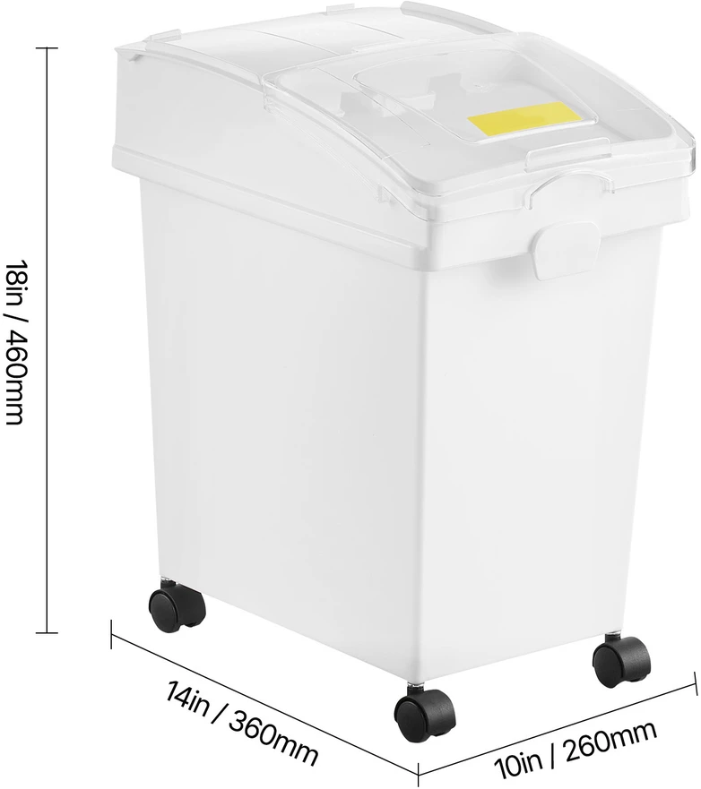 VEVOR Ingredientų konteineris su ratukais, 20 L, 3 vnt.