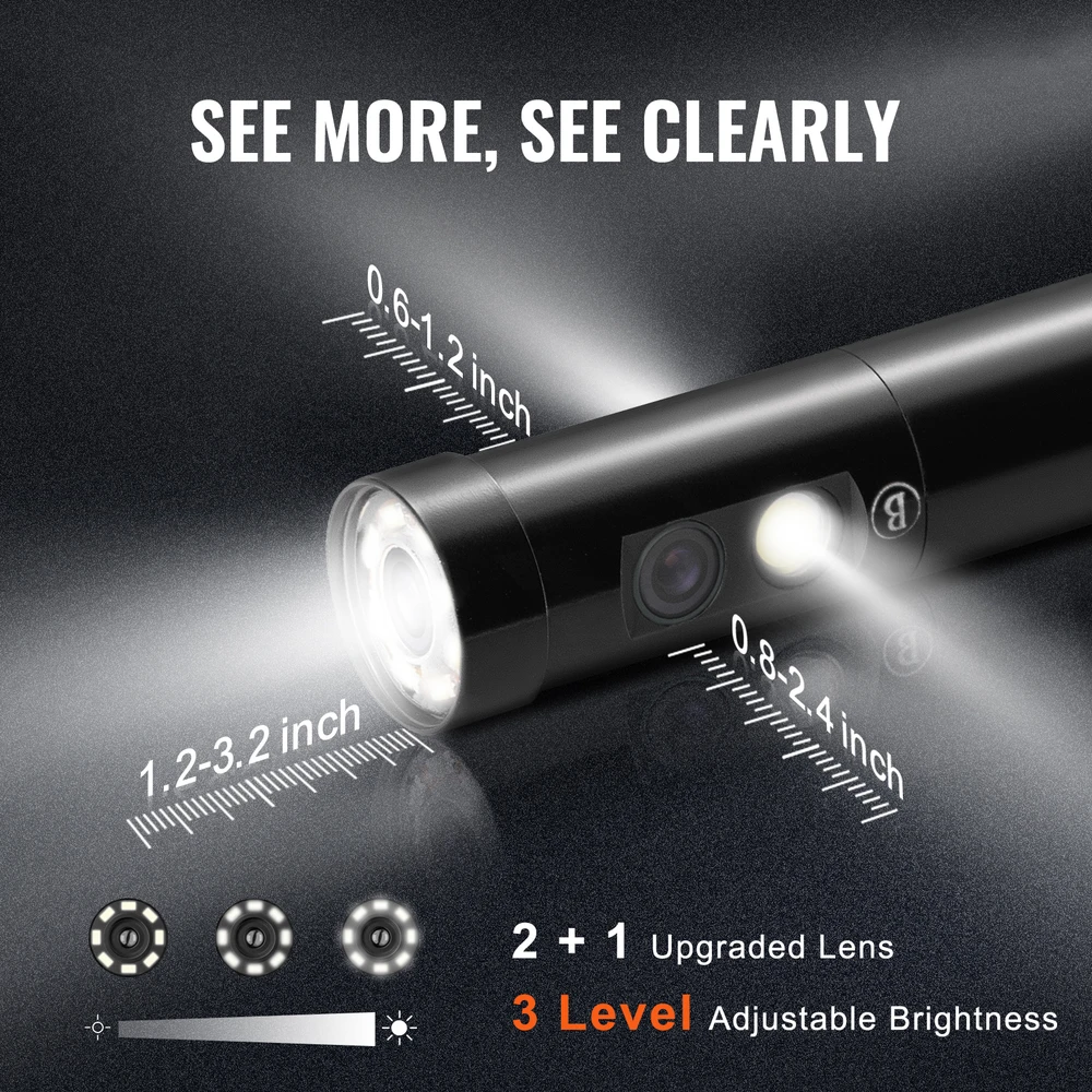 Endoskopas triguba kamera VEVOR 5 colių Triple Lens