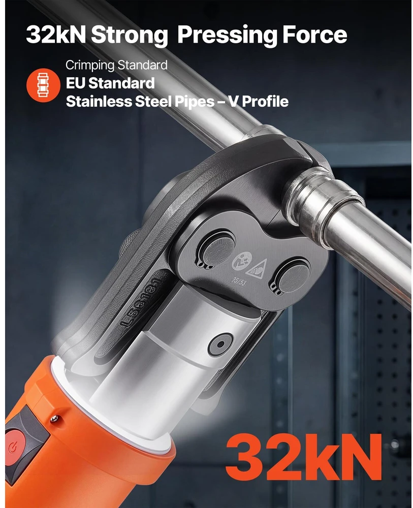 VEVOR Vamzdžių presavimo replės 18V su V15/V22/V28