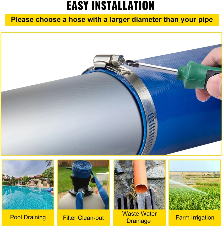 VEVOR PVC išleidimo žarna, 2 cm x 32 m, mėlyna