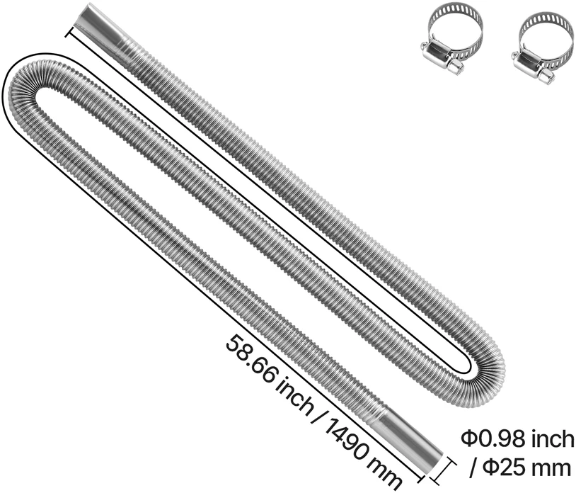 VEVOR 1490 mm nerūdijančio plieno išmetimo žarna