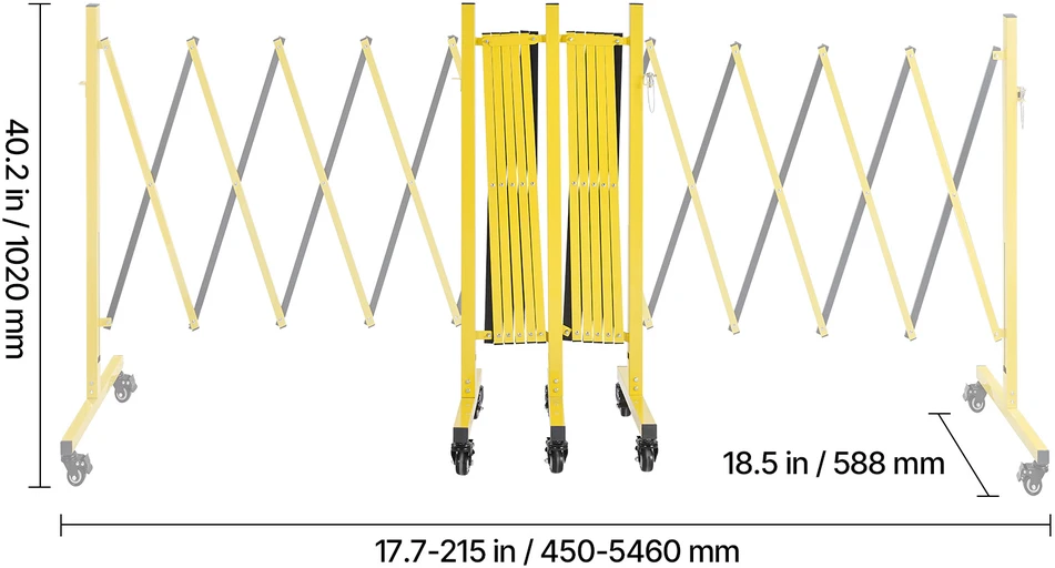 VEVOR Dviguba išplečiama užtvara, 5.46 m