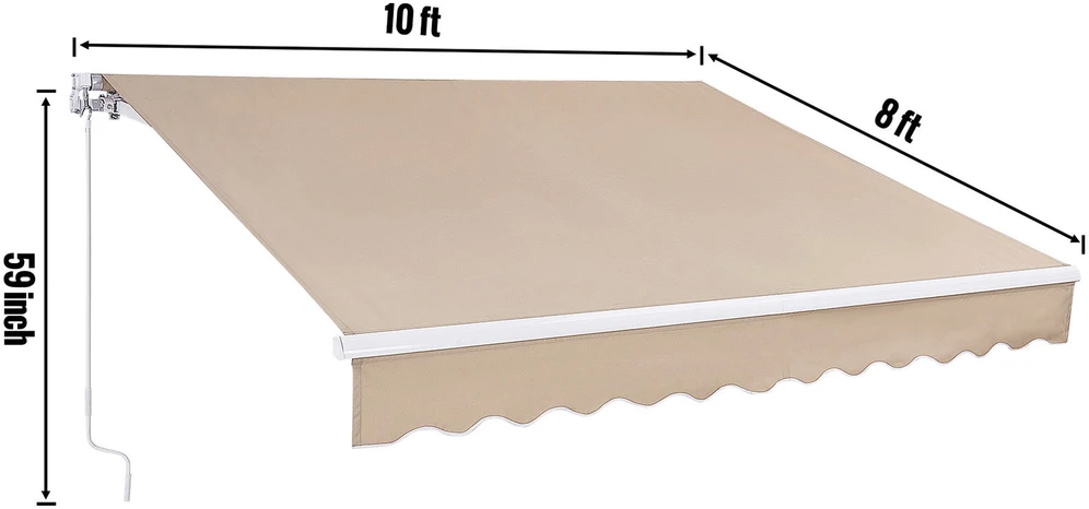 VEVOR Rankinis suvyniojamas stogelis, 300 x 250 cm
