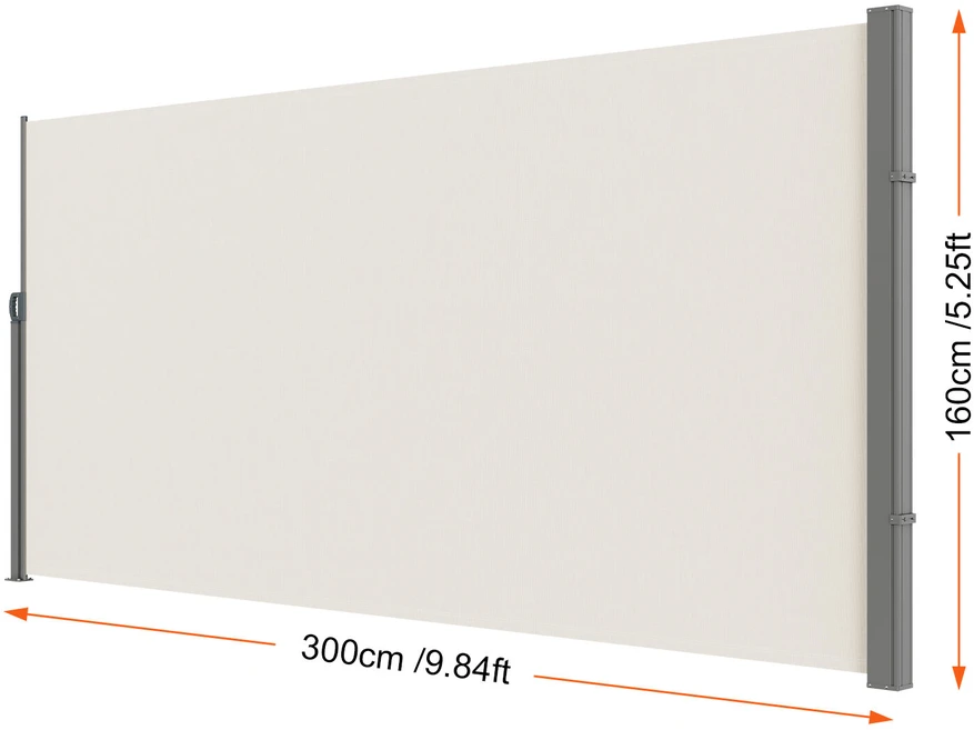VEVOR Ištraukiama šoninė markizė, 160x300 cm, smėlinė