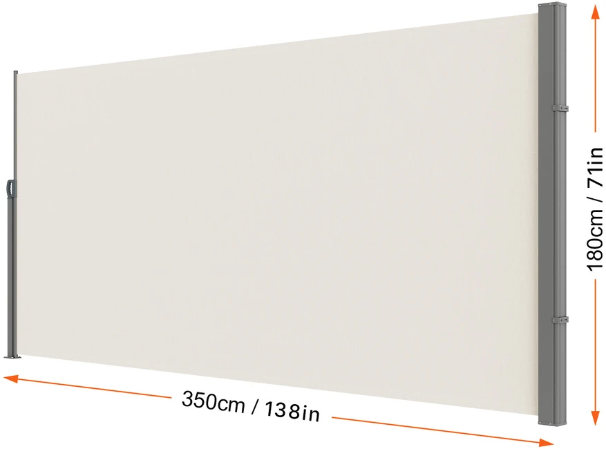 VEVOR Ištraukiama šoninė markizė, 180x350 cm, smėlio