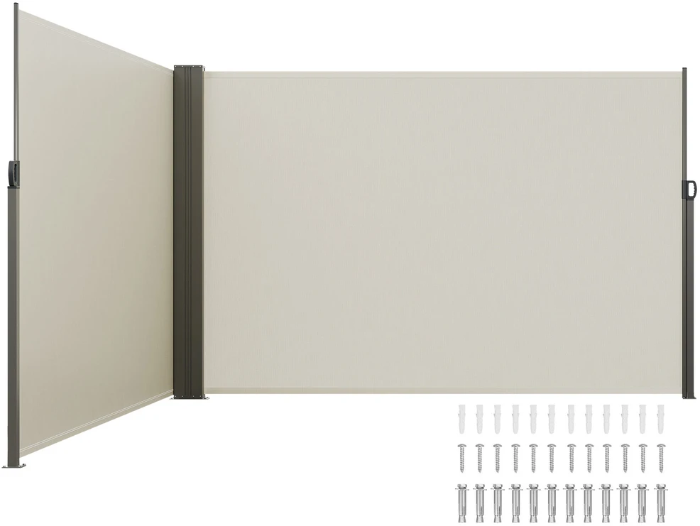 VEVOR Ištraukiama šoninė stogelis, 200x600 cm, smėlio spalvos
