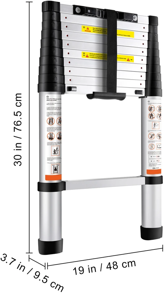 VEVOR Ištraukiamos kopėčios iš aliuminio, 10.5 FT