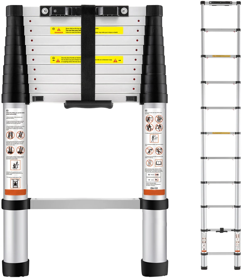VEVOR Ištraukiamos kopėčios iš aliuminio, 10.5 FT