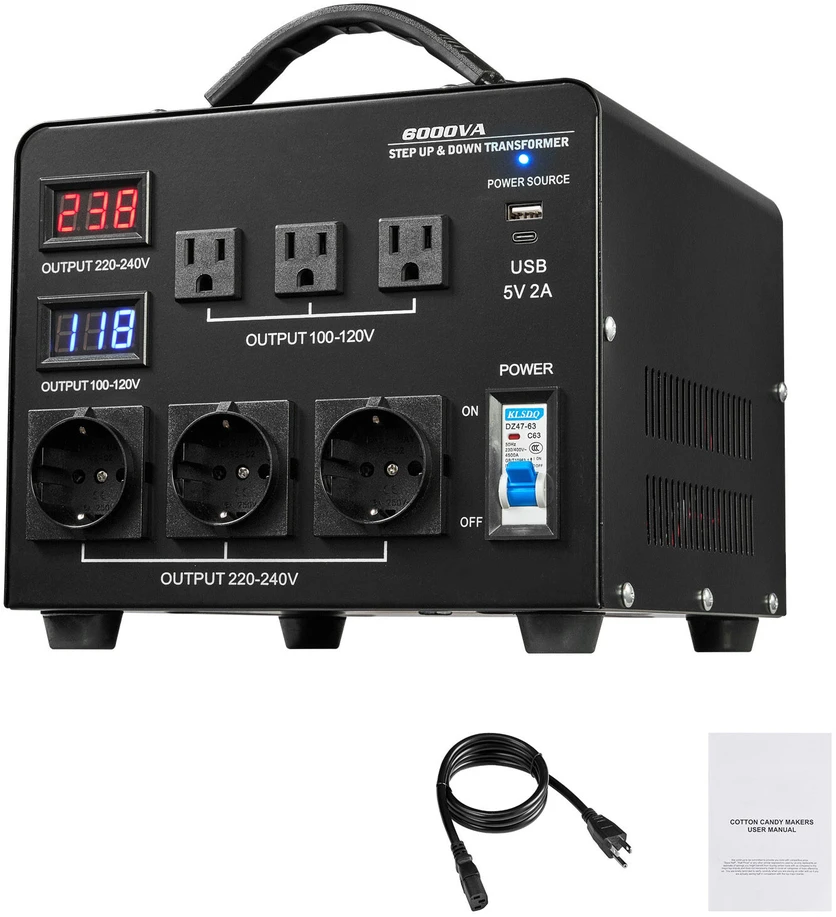 VEVOR Automatinis transformatorius 6000VA 110V-220V