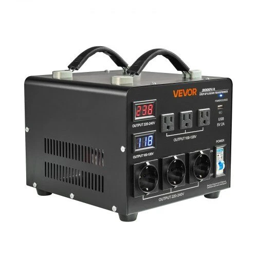 VEVOR 3000VA automatinis transformatorius su LCD ekranu