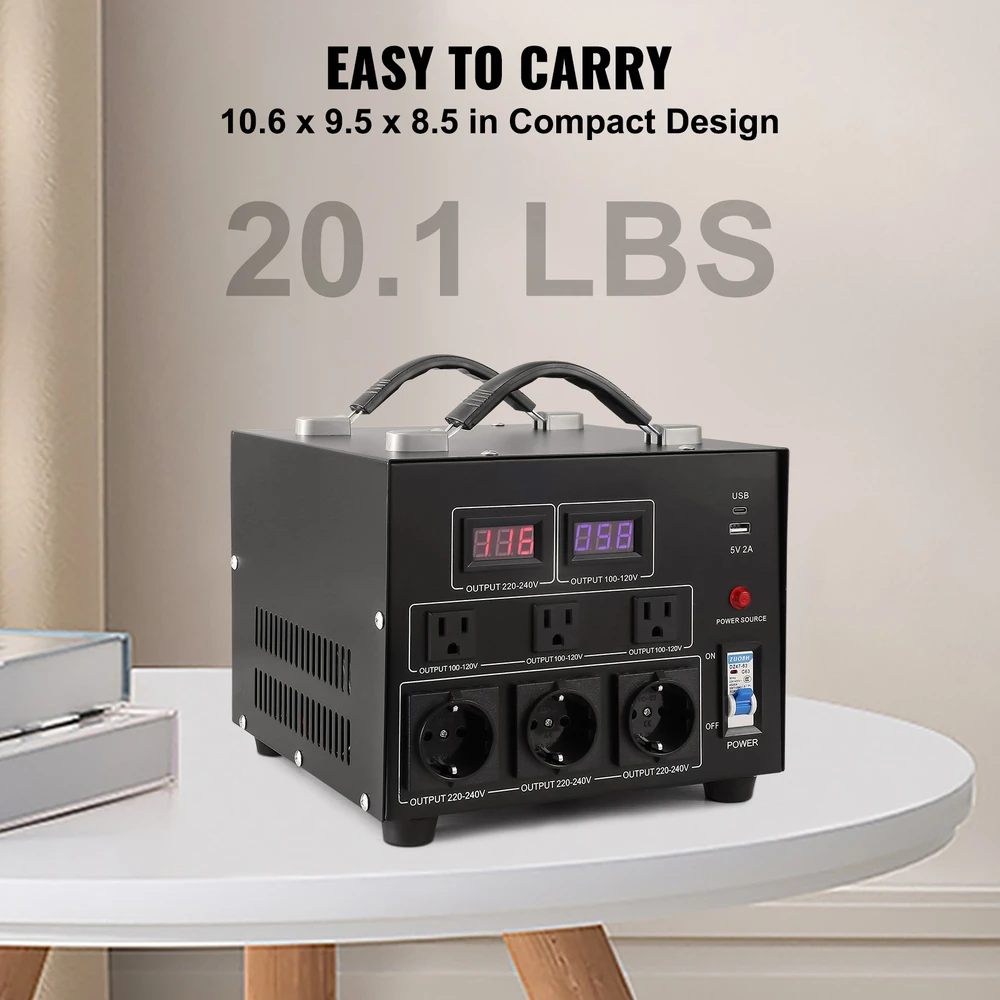 VEVOR 3000VA įtampos keitiklis 220V-110V
